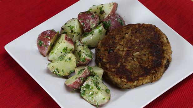 Black Bean Burgers with Mustard Potato Salad