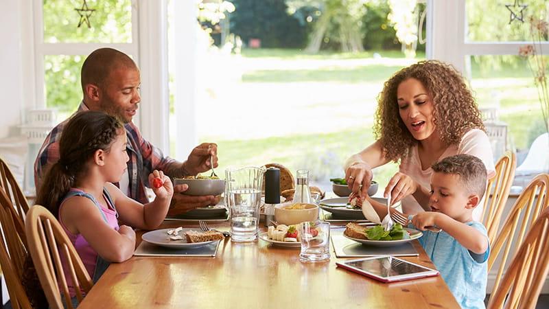 family eating meal together