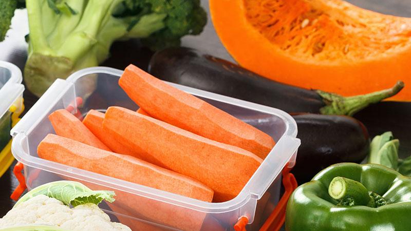 leftover vegetables in storage containers