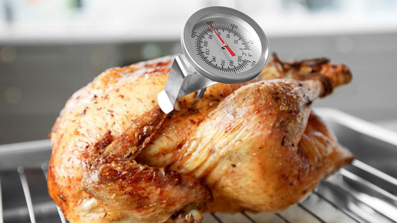 Roasted Chicken with thermometer