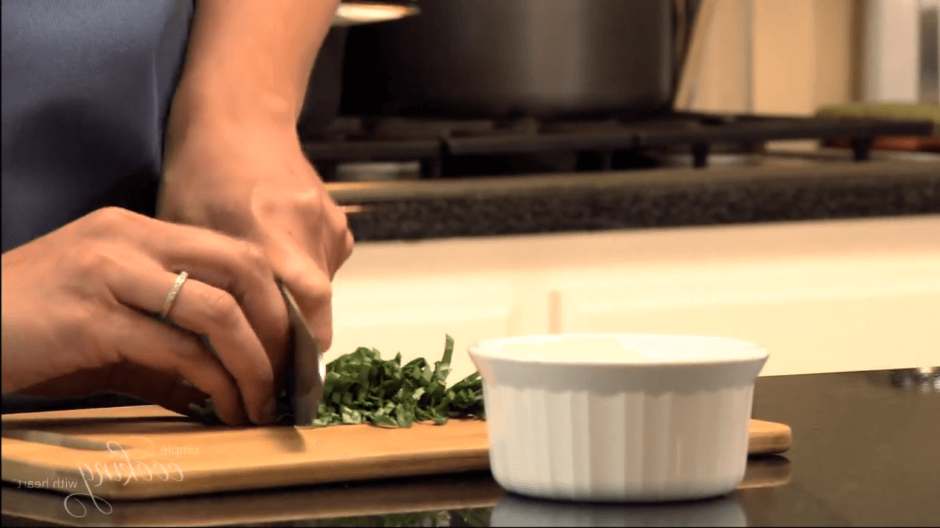 Chopping Fresh Basil